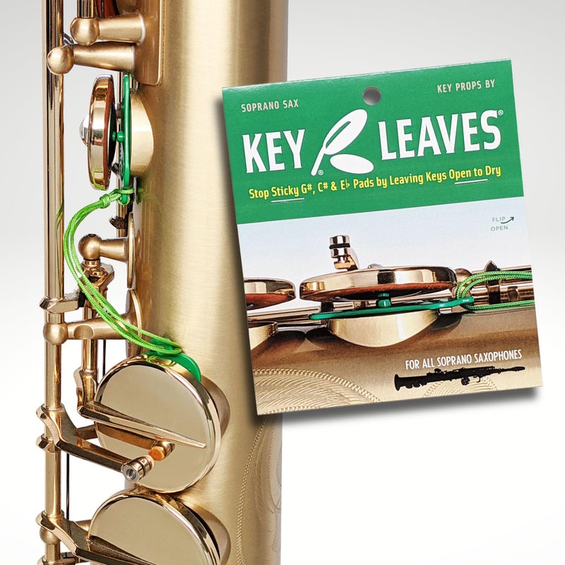 Key Leaves soprano saxophone key props to stop sticky pads, protect pad leather and keep your saxophone cleaner - Image 1